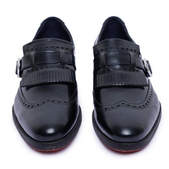 Bashwood Handmade Black Leather Loafer Shoes